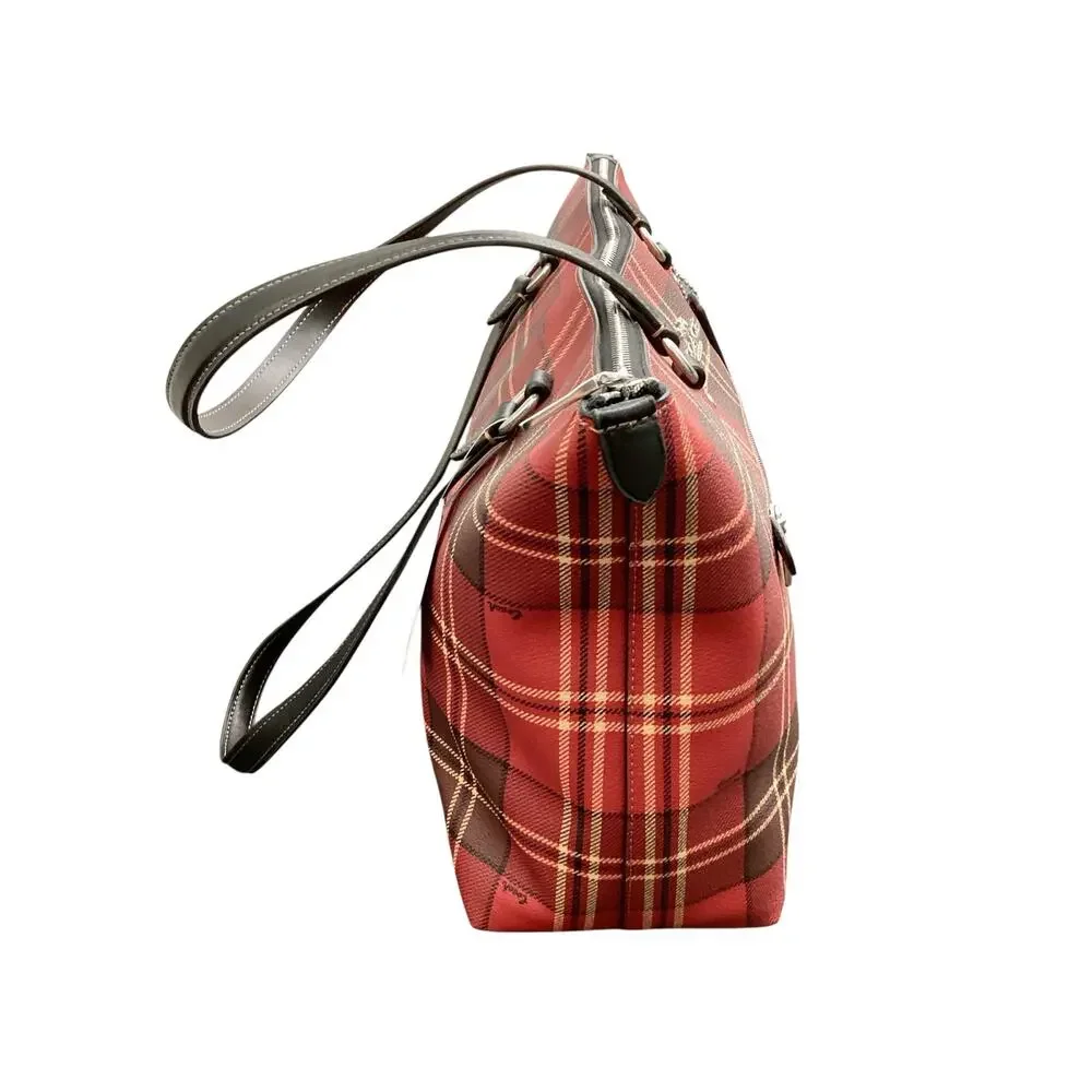 NWT Coach Purse Women One Size CC939 Plaid Gallery Tote With Tartan Plaid Red